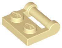 Lego 15 x Platte 1×2 mit Griff (48336) tan