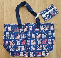 Canvas Strandtasche / Freizeittasche mit kleinem Beutel  