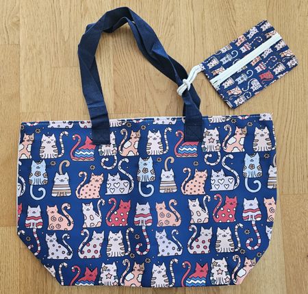 Canvas Strandtasche / Freizeittasche mit kleinem Beutel  