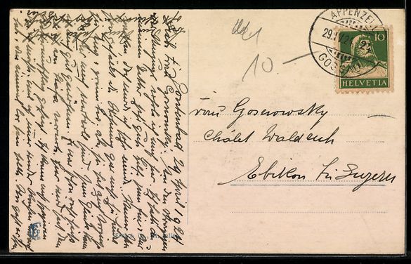 Cartoline postali: AK Gontenbad, Kurhaus mit Alpstein – Usato da Berlin venduto da bartko-reher 1