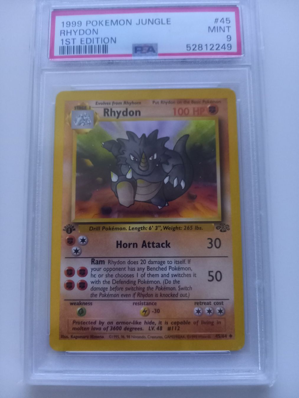 Pokémon Carte collezionabili: Rhydon #45 -1999 - Jungle 1ST Edition - EN - PSA 9 – Nuovo (secondo la descrizione) da Genève venduto da eti_lnc7