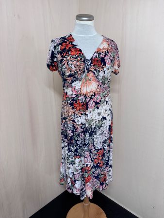 Lockeres buntes Kleid mit Blumen Grösse L von Moda Y&M