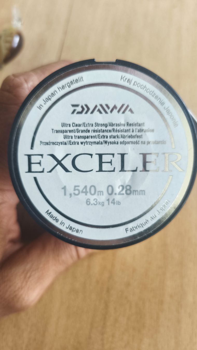 Daiwa Esche: Daiwa Exceler Monofile 0.28mm/1540m – Nuovo e nell'imballaggio originale da Sarnen venduto da sebalant 1