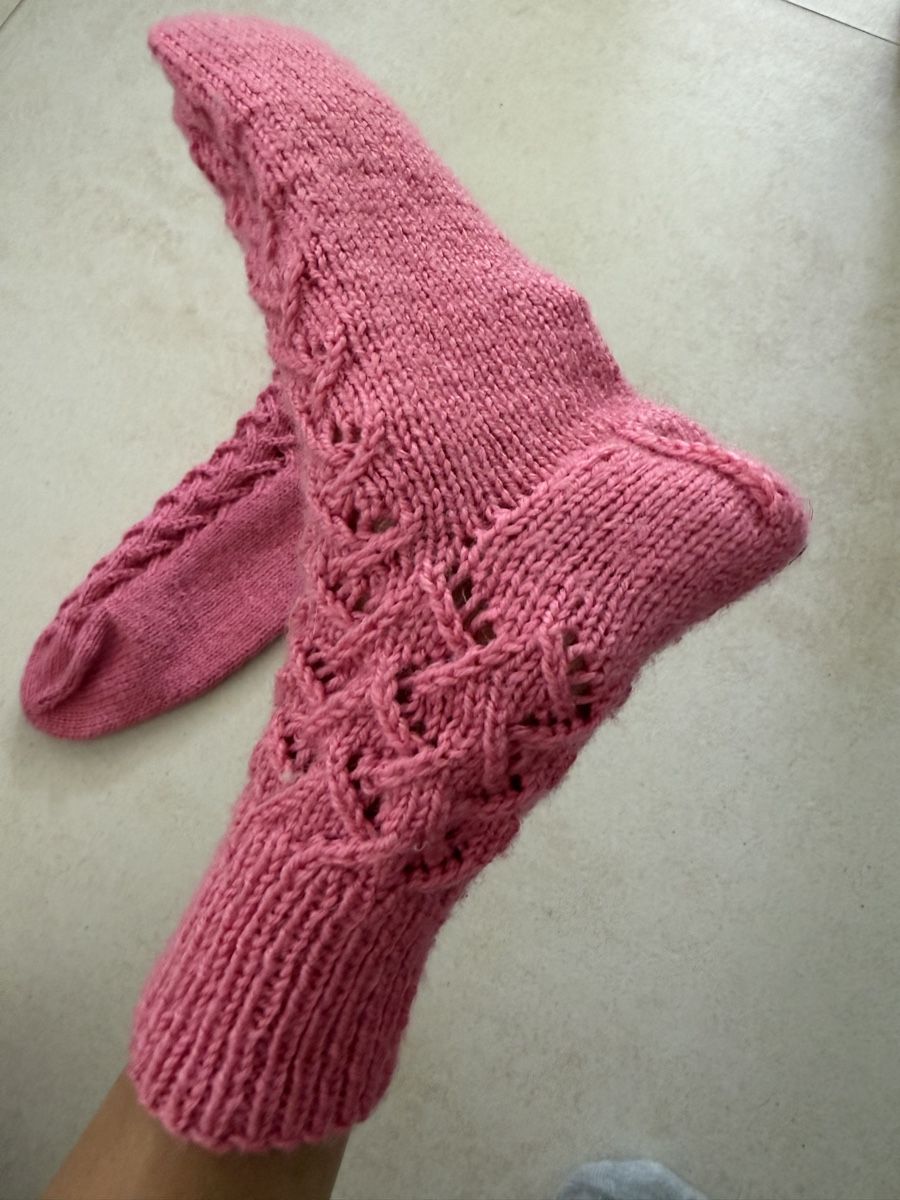 Laine: Hand knitted wool socks pink - new  – Neuf avec emballage d'origine à Corsier GE par Karol_save_planet 7