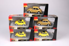 5er Set Schuco Metal43 Modellautos VW Käfer und Fiat 500 OVP