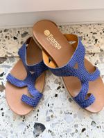 Tsonga Leder-Sandalen Blau Reptil Gr. 39 – kaum getragen