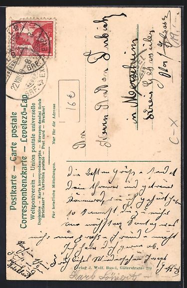 Cartoline postali: Basel, Restaurant zum Gundeldinger-Hof v – Usato da Berlin venduto da bartko-reher 1