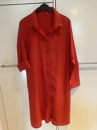 NEU! Rotes Sommerkleid mit Knopfleiste  Gr. L