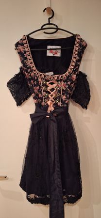 Dirndl schwarz geblümt Grösse L