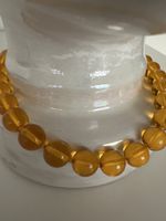 Amber Coloured Beaded Necklace, Summer Style!