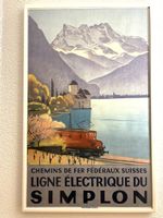 Plakat Eisenbahn, Chillon, Ligne du Simplon, Emil Cardinaux