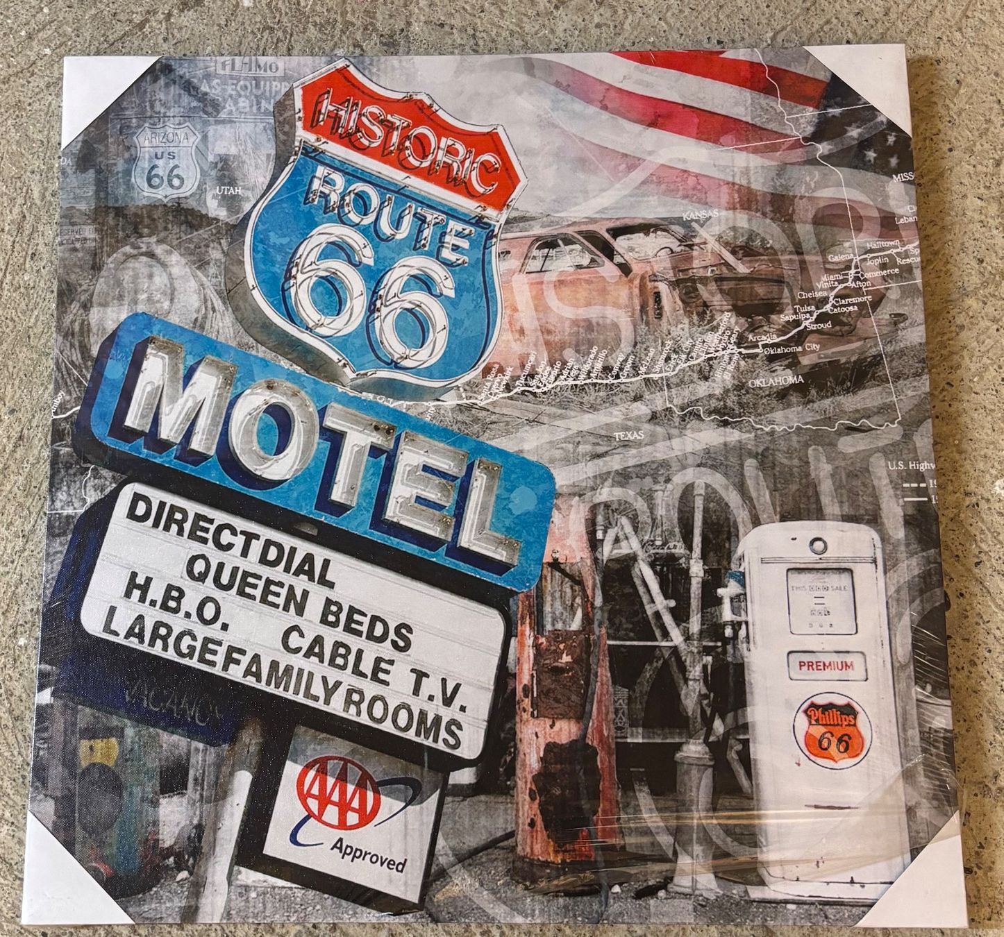 Tele & Cornici: Tableau toile route 66 – Nuovo e nell'imballaggio originale da Cudrefin venduto da sdz_trl6
