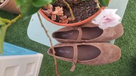 Chaussures Happy Feeling daim marron état neuf