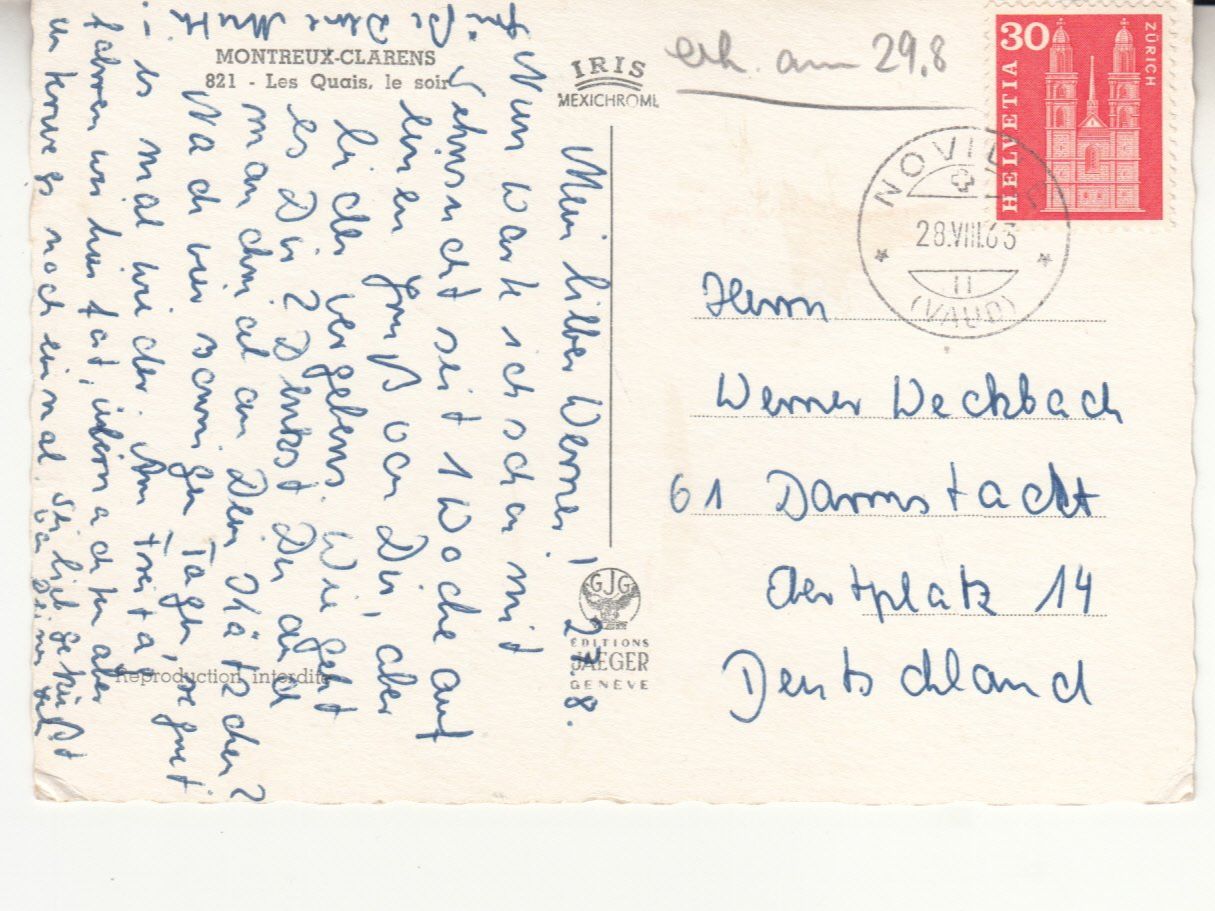 Ansichtskarten: Montreux 1963 – Gebraucht aus Bürglen TG von StampGraf 1