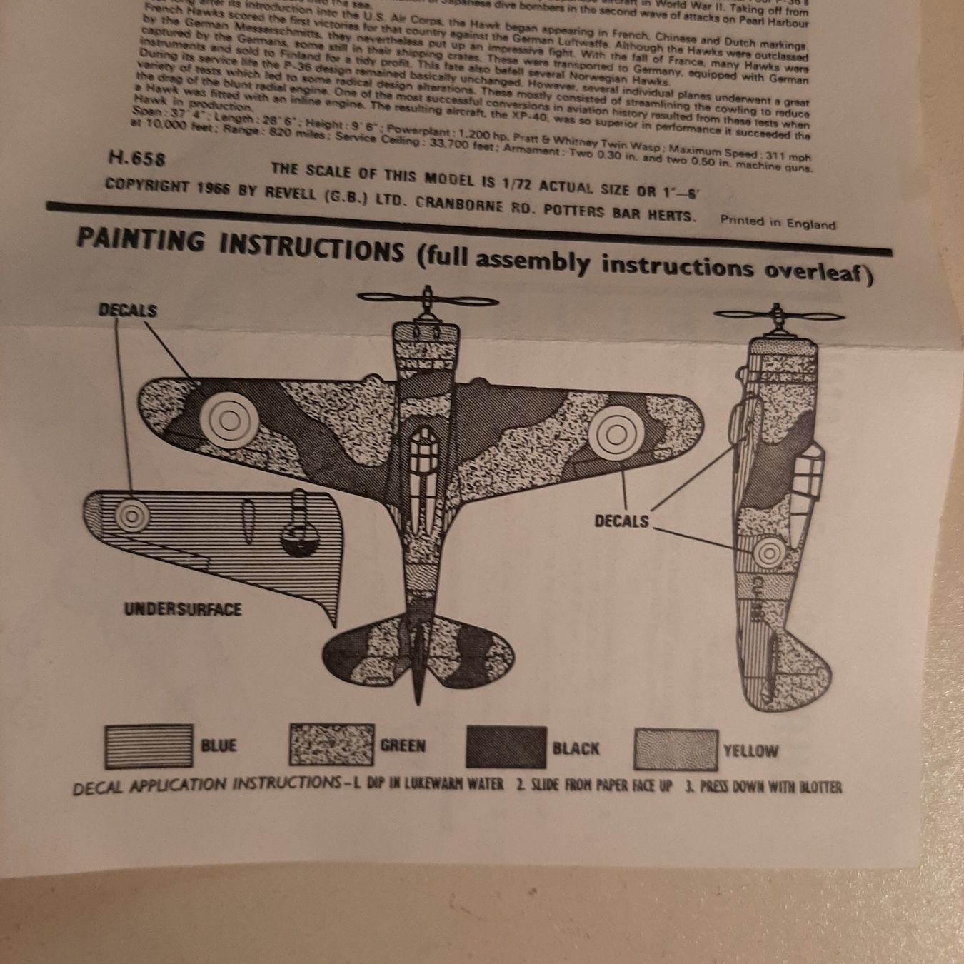 Revell Kit di modellismo & Modellini statici: 1795 ... Curtiss 75 A Hawk ... Revell H-658 – Usato da Bonstetten venduto da Benibanny59 1