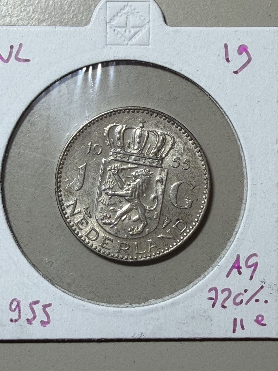 Tutti le monete: Pays-Bas - 1 gulden - 1955 - AG  – Usato da Payerne venduto da Mike1682