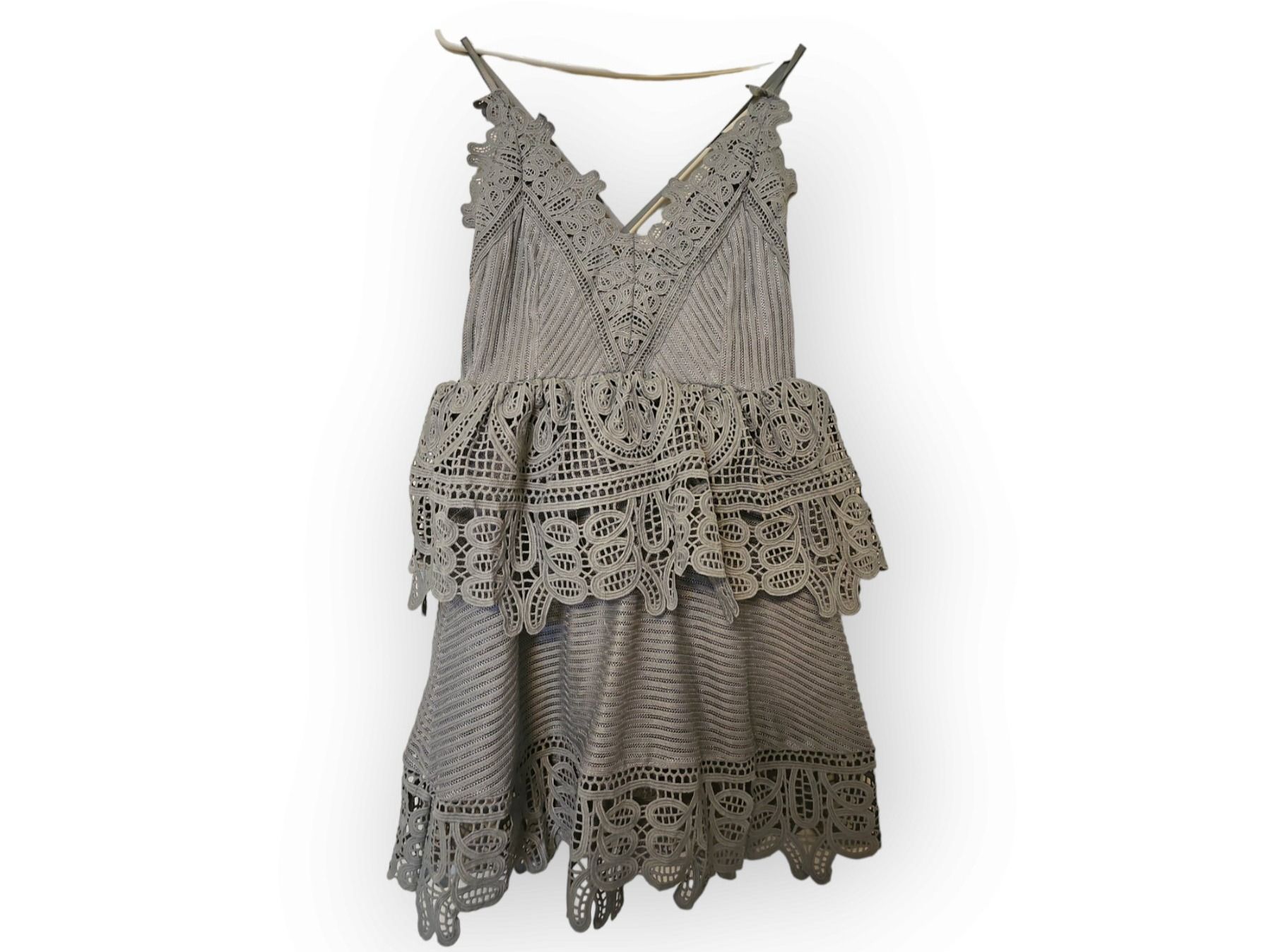 Vestiti: Spitzenkleid grau Gr. M – Usato da Langenthal venduto da SecondChanceShop 4
