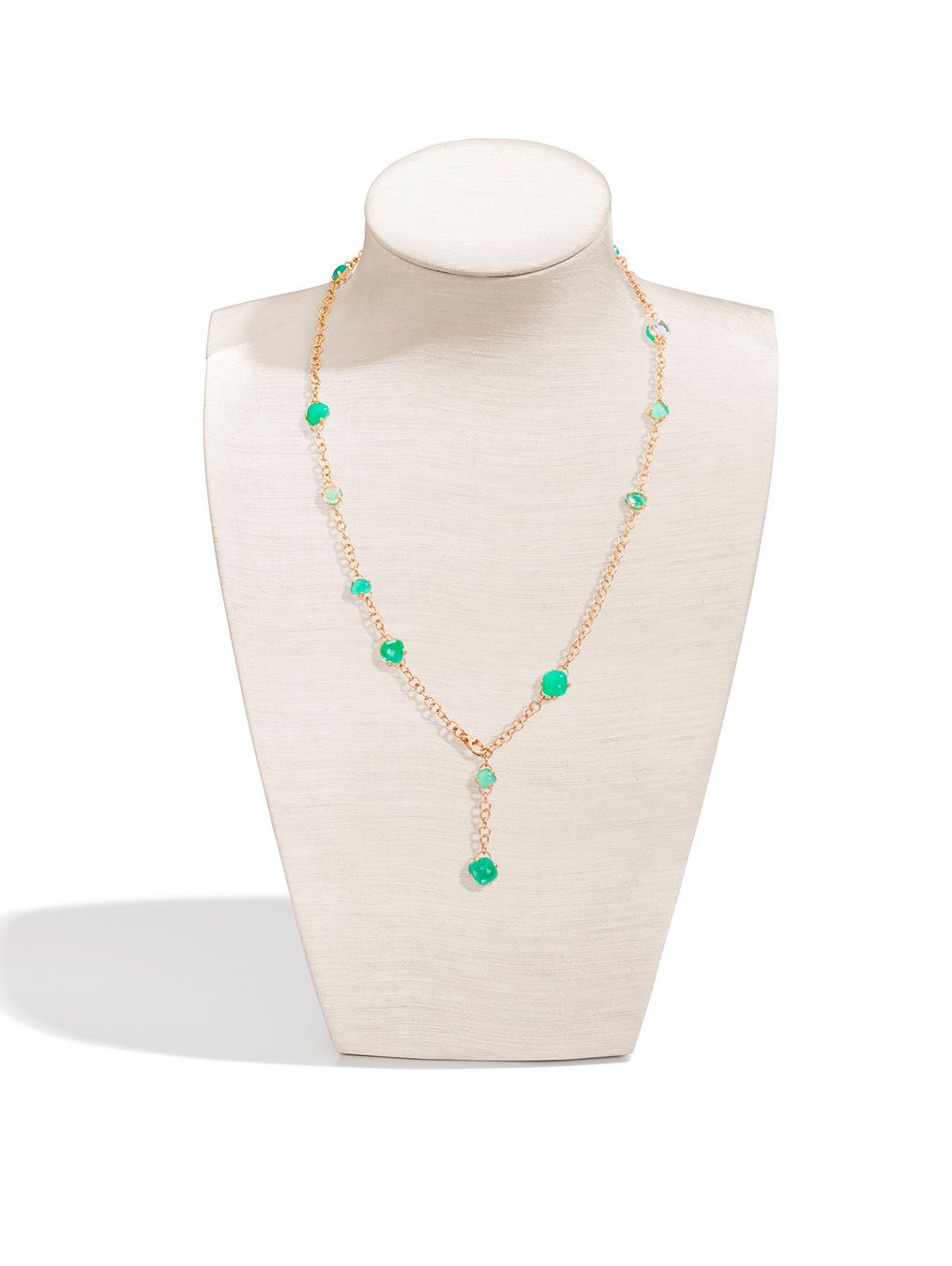 Pomellato Catenine: Long Collier Pomellato Capri en Or Rose Mat / Chrysoprases – Nuovo (secondo la descrizione) da Geneve venduto da iBest 1