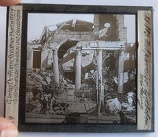 Rare 1906 Slide: Teatro Victoria Valparaiso Chile Earthquake