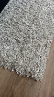 Shaggy-Teppich in Beige/Creme – 204 × 138 cm