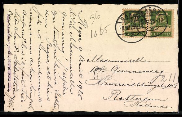Cartoline postali: Bad Ragaz, Teilansicht mit Kirche und Be – Usato da Berlin venduto da bartko-reher 1