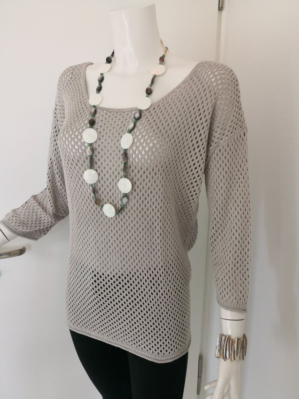 Maglioni & Felpe: 🤩STREET ONE STRICK-PULLOVER BEIGE GLANZIG – Usato da Olten venduto da Naja-Twins-Twins 1
