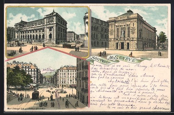 Cartoline postali: Litho Geneve, Strassenpartien mit Victor – Usato da Berlin venduto da bartko-reher