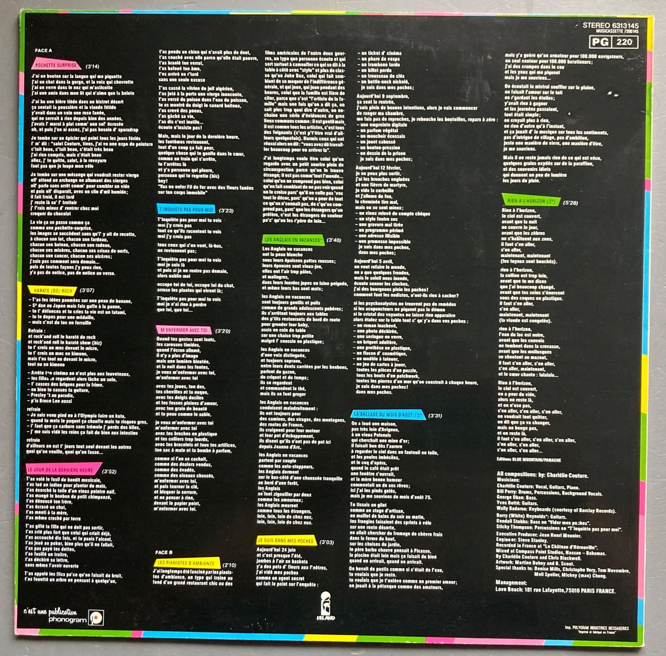 Schallplatten: CHARLELIE COUTURE – Gebraucht aus Poliez-Pittet von Newtown-Records 1