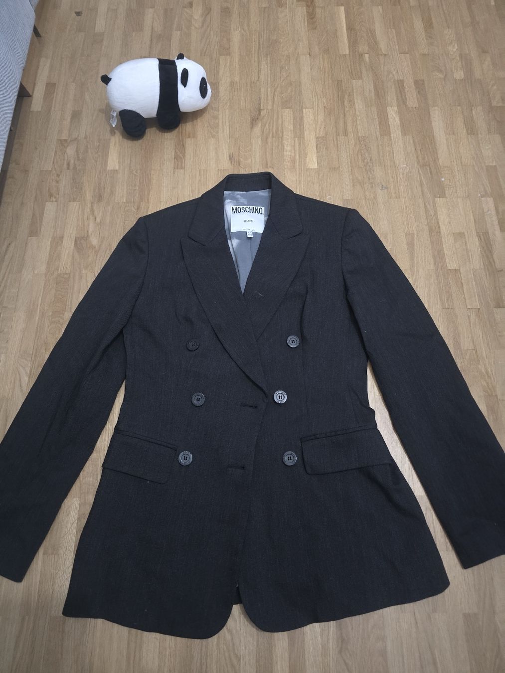 Moschino Giacche: Moschino Jeans Blazer, Size 44, Black, Cloud Print Lining – Usato da Mont-sur-Lausanne venduto da Didinho
