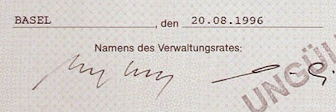 Documenti: Schweizerische Reederei & Neptun AG Basel - 1996 – Usato da Solothurn venduto da Sgasche 1