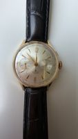 Chronograph 38mm Uhr Landeron vergoldet funktioniert 