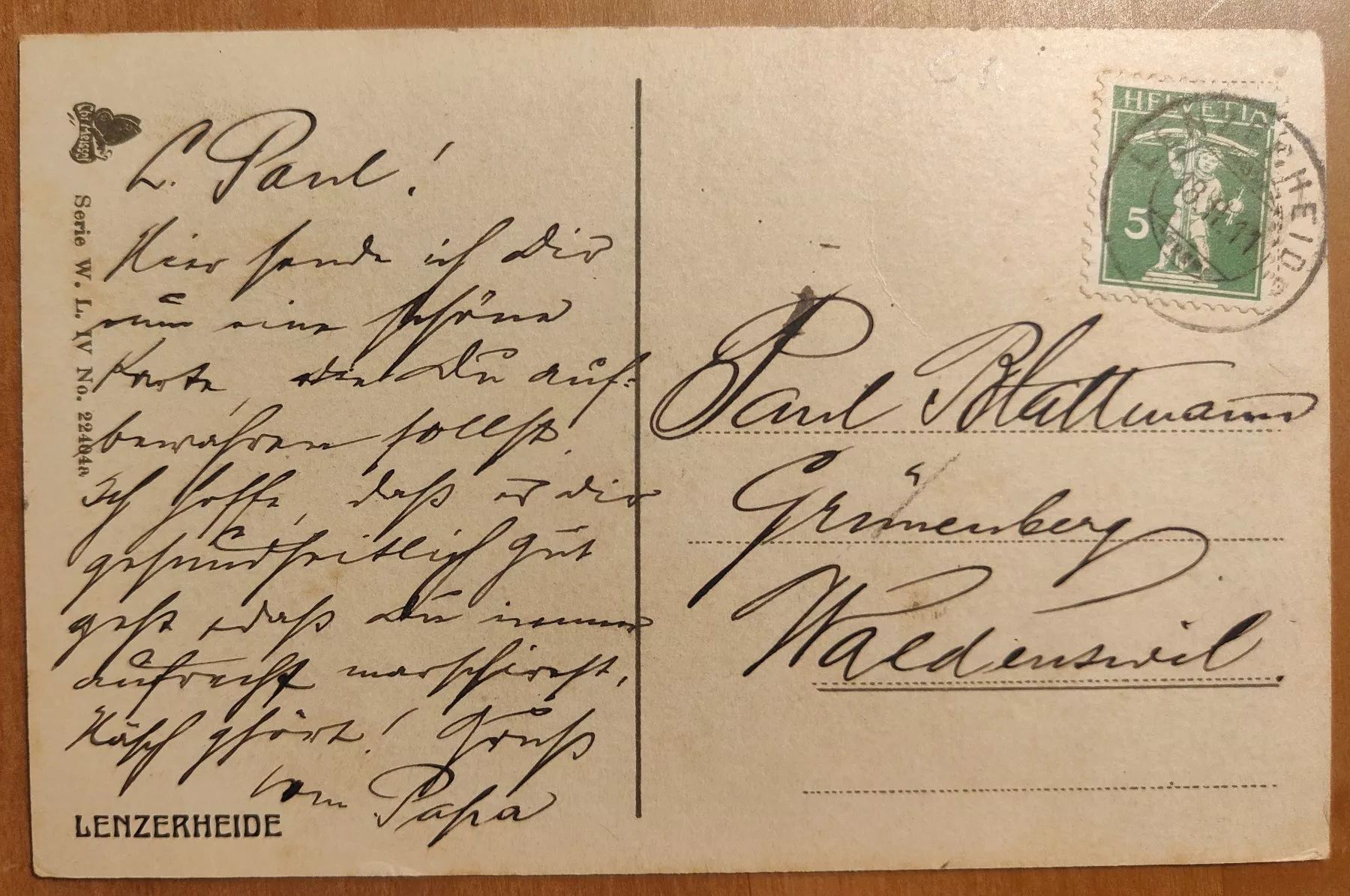 Cartoline postali: Winter Karte Lenzerheide um 1910 – Usato da St. Erhard venduto da Chaeferli6 1