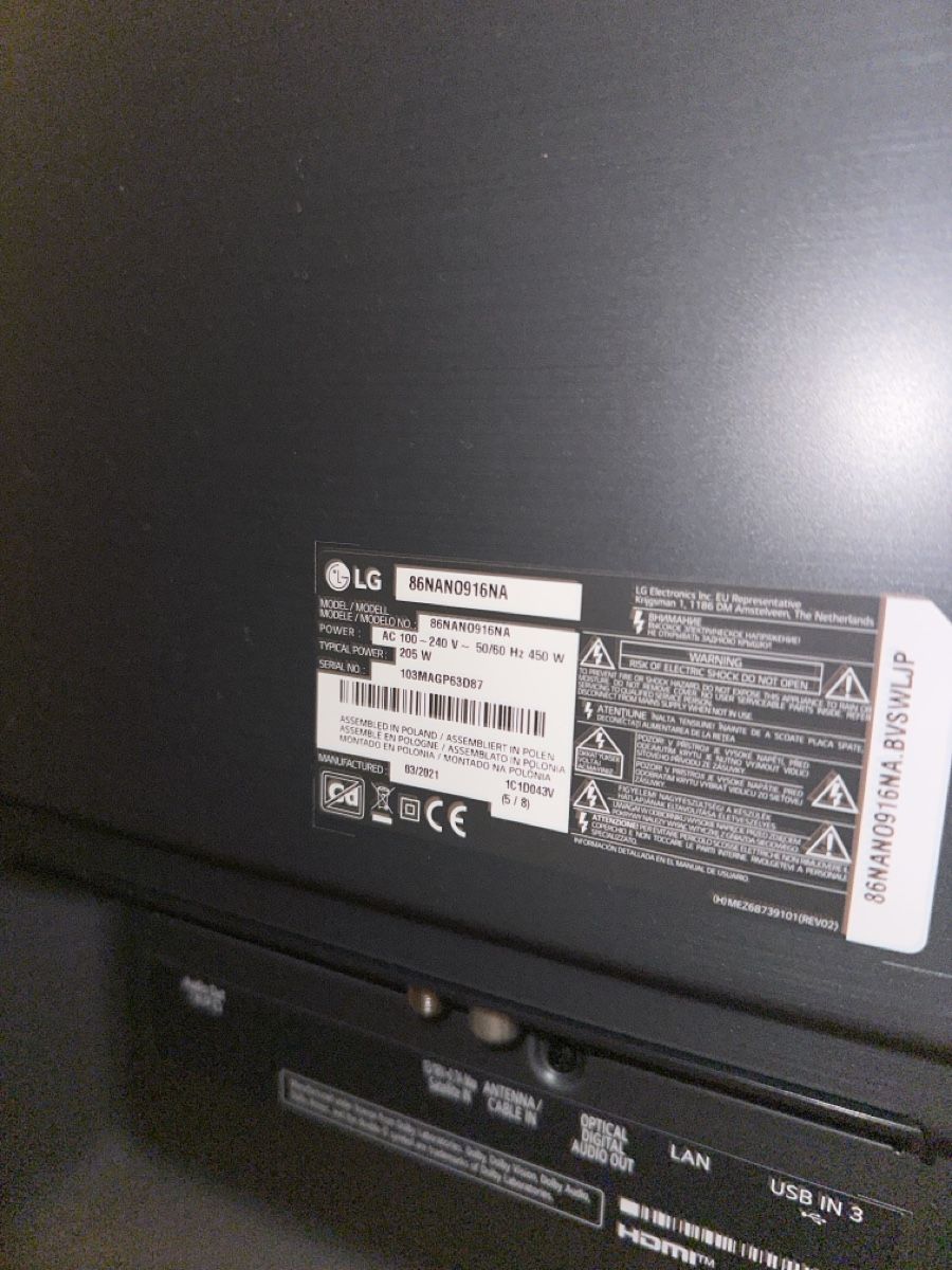 LG Televisori: Damaged 85 inch 4K Smart TV LG – Usato da Zürich venduto da dagobertluck 4