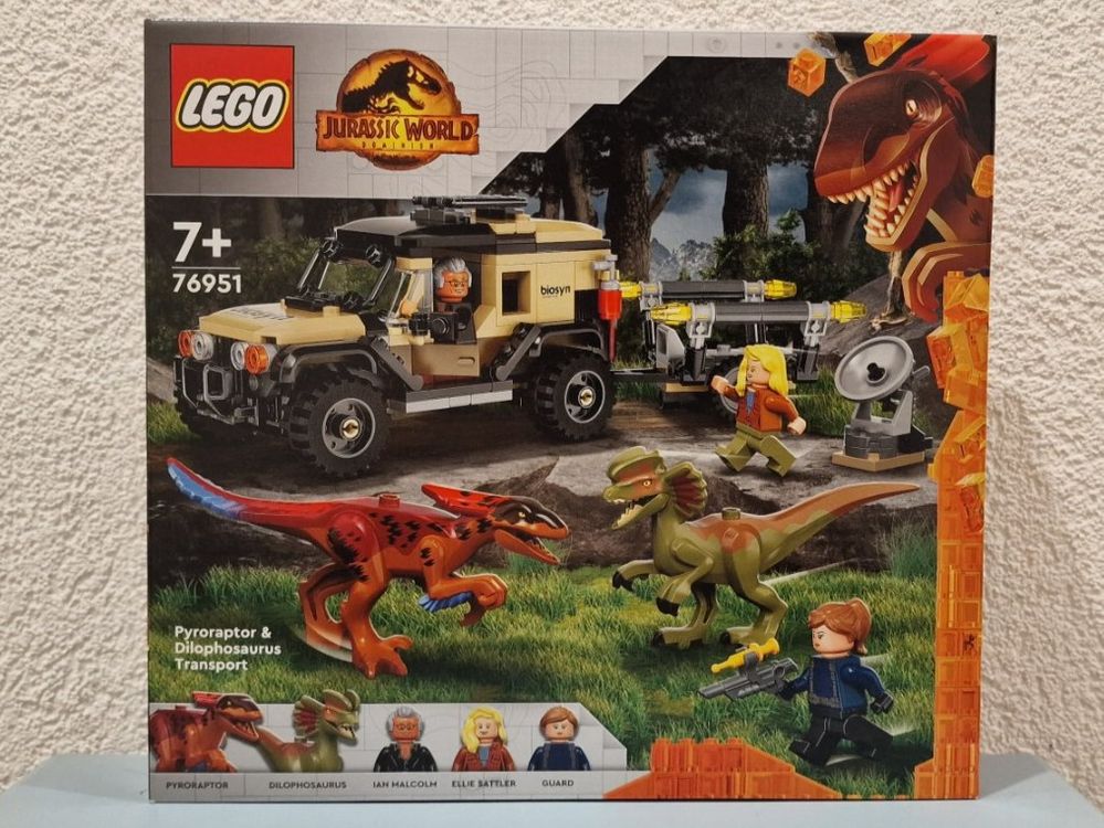 Lego 76951 Jurassic World Pyroraptor Dilophosaurus Transport (Neu und ...