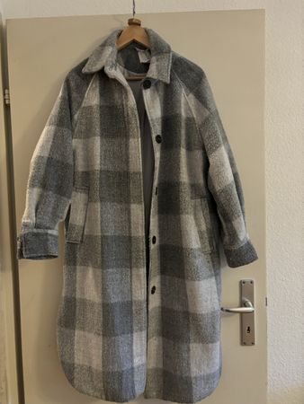 Manteau gris à carreaux H&M