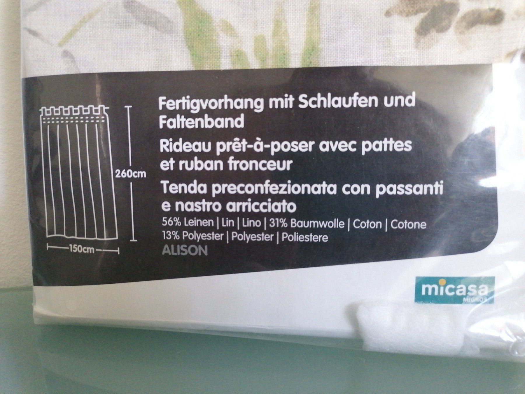 Micasa Tende: Vorhang Micasa Alison 150x260 cm 2 Stk. – Nuovo e nell'imballaggio originale da Bäch SZ venduto da Swissy46 6