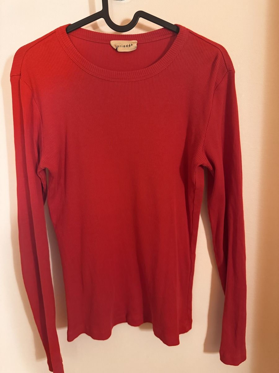Dariadéh Pullover & Sweatshirts: DARIADEH Langarmshirt Rot 100% Baumwolle Grösse M – Gebraucht aus Klosters von jewelsy