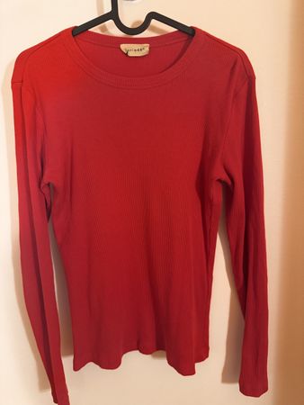 DARIADEH Langarmshirt Rot 100% Baumwolle Grösse M