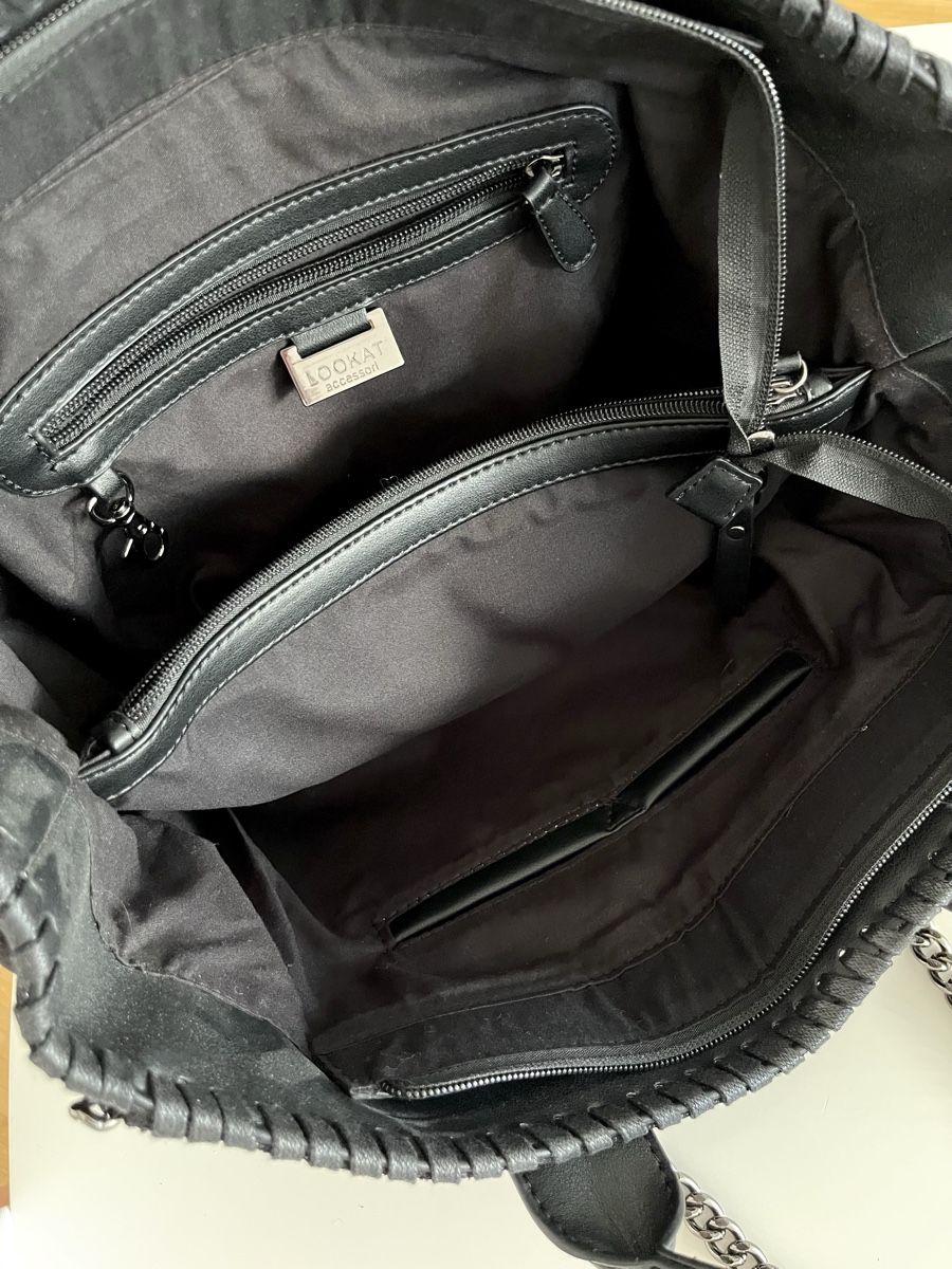 Borse da donna: NEUE SCHWARZE SHOPPER-TASCHE MIT KETTE – Nuovo e nell'imballaggio originale da Basel venduto da JJ.Elena 4