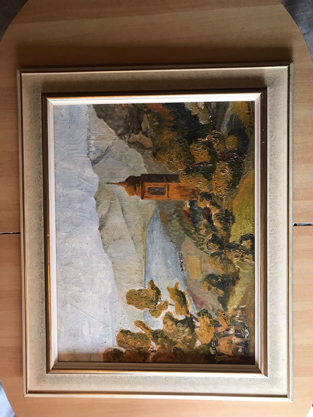 Gemälde: T. Bossard altes Landschaftsgemälde – Gebraucht aus Müllheim Dorf von Othmar73 8