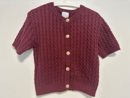 H&M Kurzarmige Top in Burgundy Gr M/38 EUR