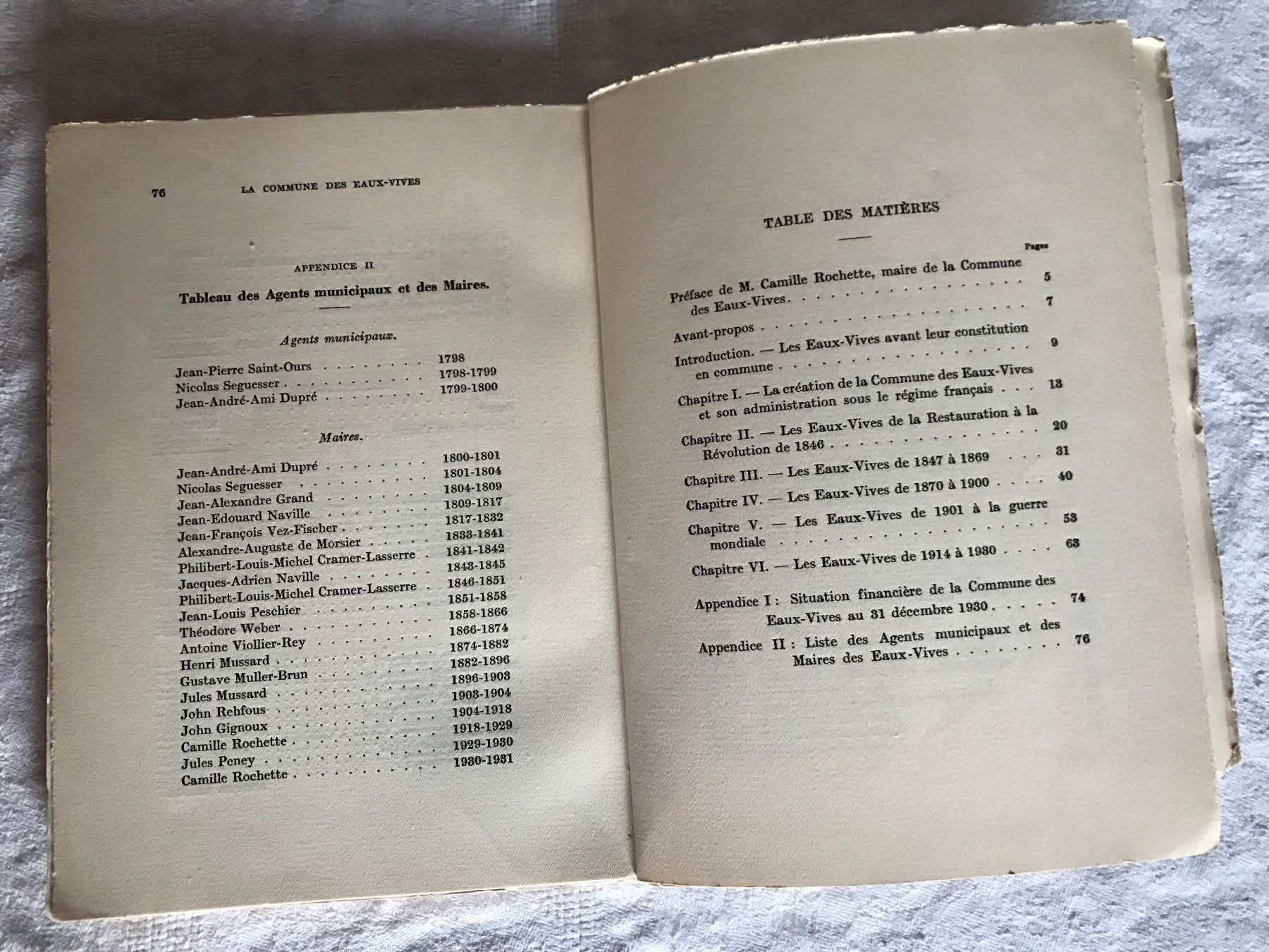 Libri: La commune des Eaux-Vives de 1798 à 1930 – Usato da Ste-Croix venduto da mjmg 2