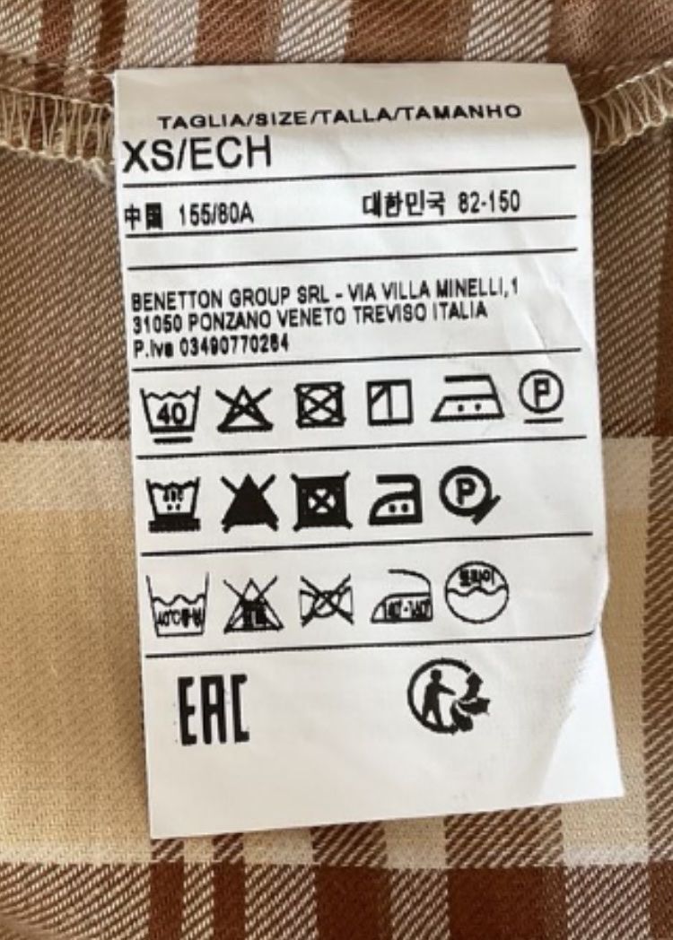Benetton Camicette: Benetton chemise à carreaux – Nuovo (secondo la descrizione) da Corseaux venduto da Mililaforet75 4