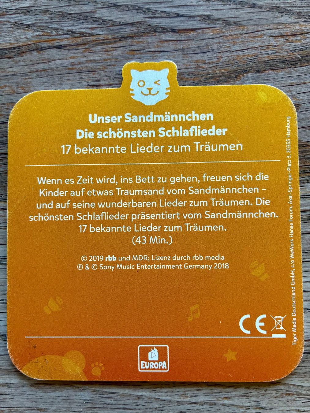Livres audio: Tiger Card - Sandmann - 17 Schlaflieder – D'occasion à Rhäzüns par Wolfsmond7 1