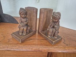 Paire de serre-livres vintage garçon et fille C78