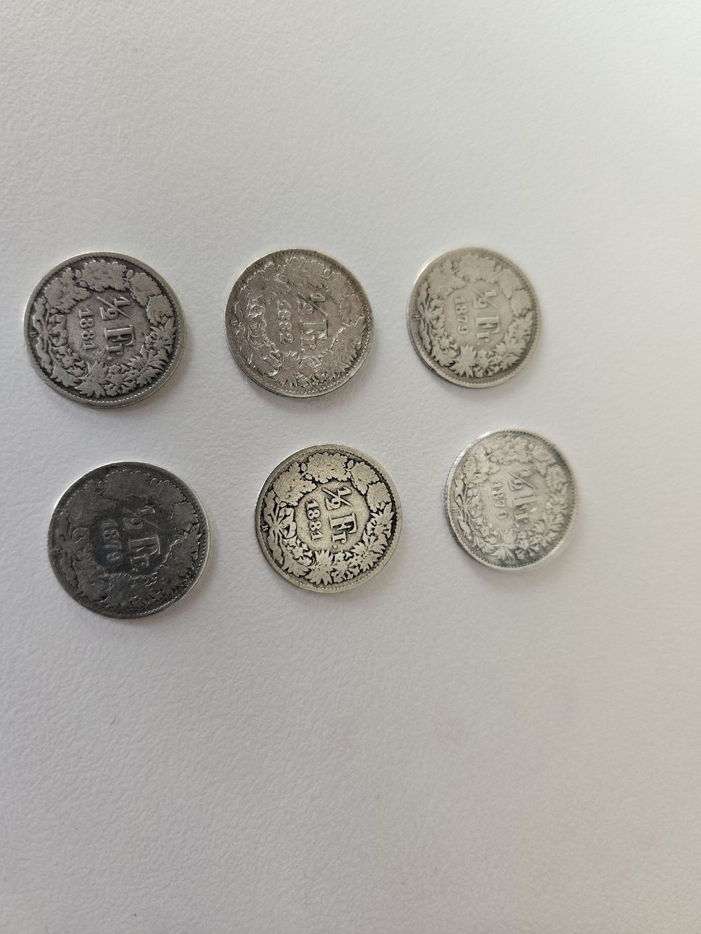 Toutes les monnaies: 6 stk 50 rappen, ab 1879 – D'occasion à Pfäffikon ZH par Melibol 1