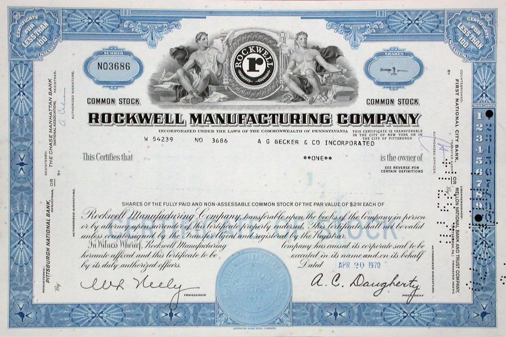 Documenti: Rockwell Manufacturing Company - 1970 – Usato da Solothurn venduto da Sgasche