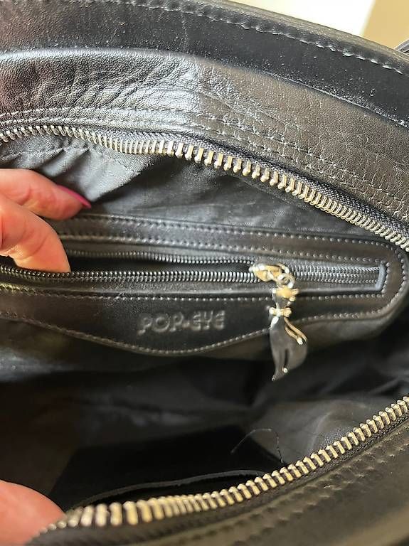 Taschen für Damen: Handtasche Leder bunt bemalt Einzelstück – Gebraucht aus Grindel von Rabru1107 3