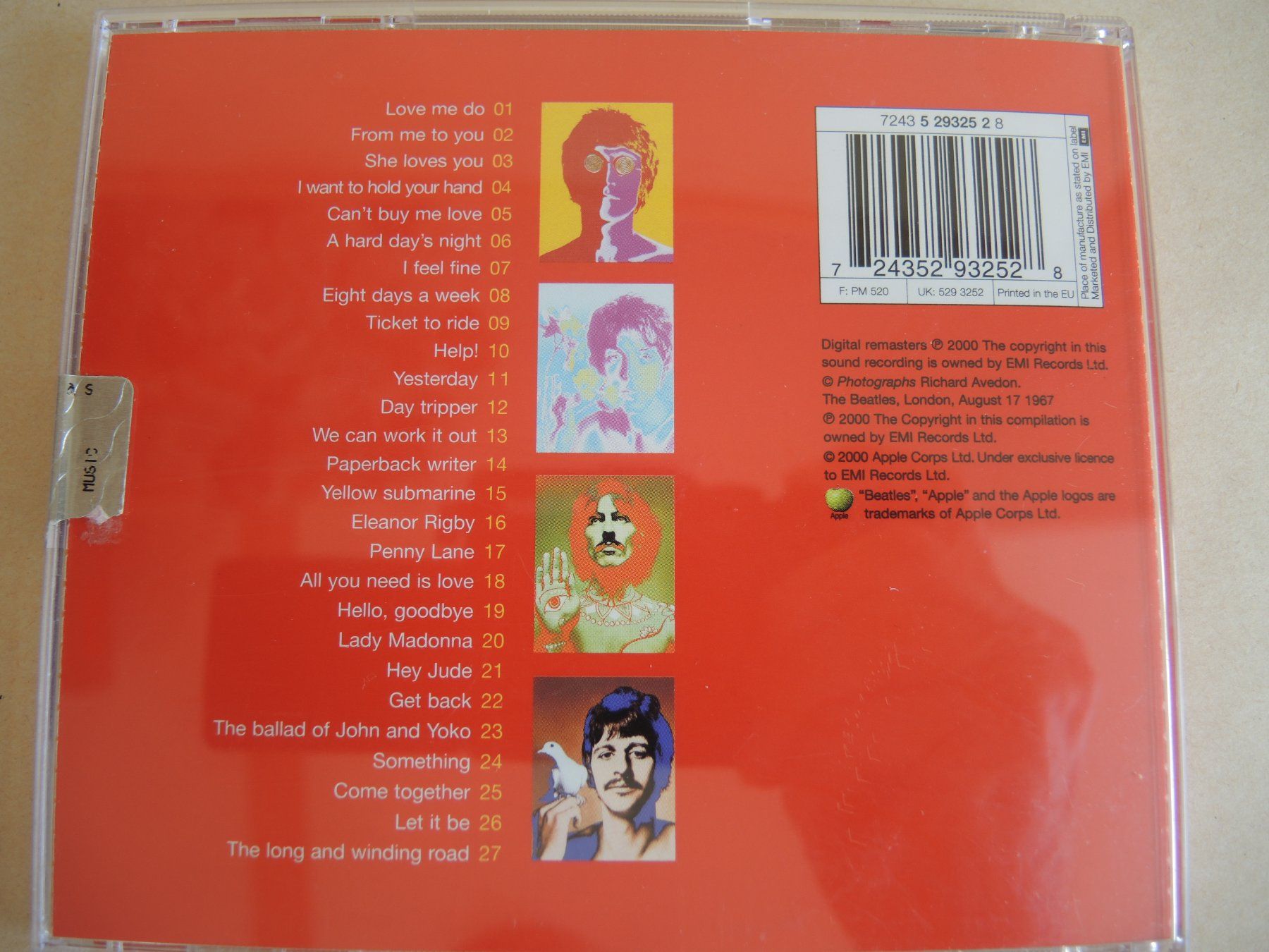 CD: CD The Beatles - 1 -     27 No. 1 singles on 1 CD – Usato da Rorschach venduto da maeck8 2