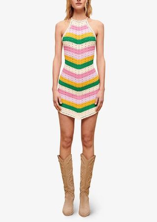 £209 Maje crochet mini dress - FR 38